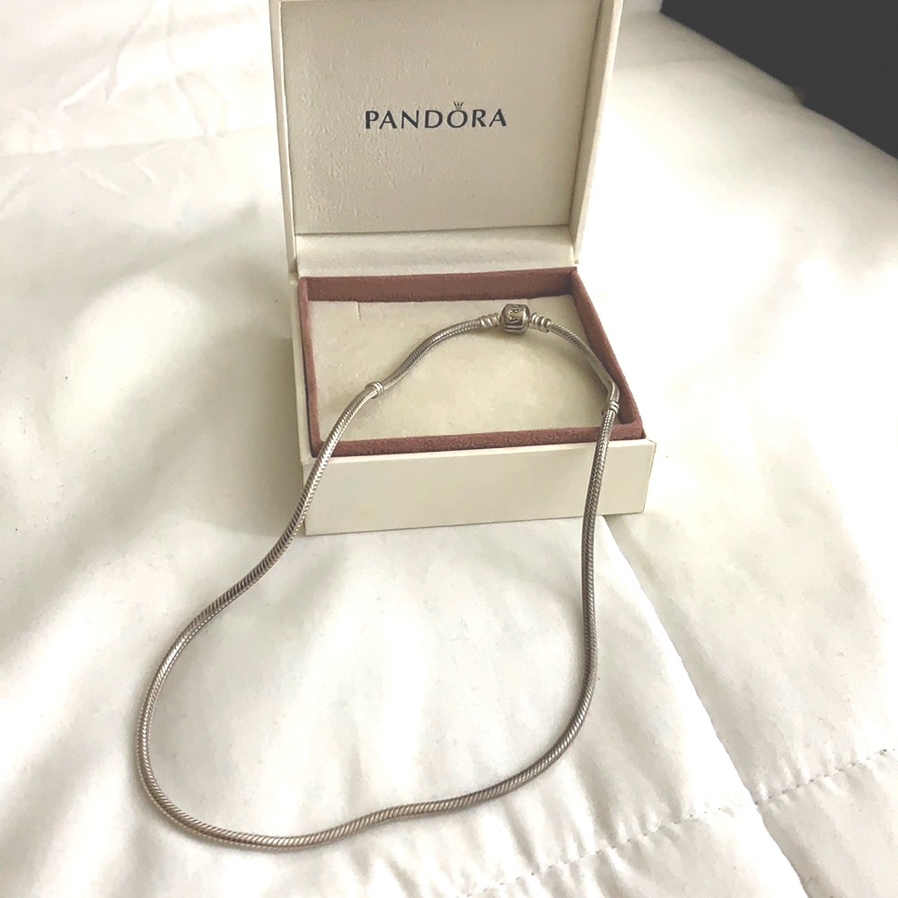 Pandora Silver 17.7” Moment Snake Chain Necklace